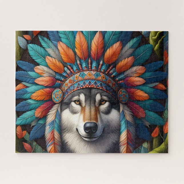 Einheimischer Wolf Puzzle (Horizontal)