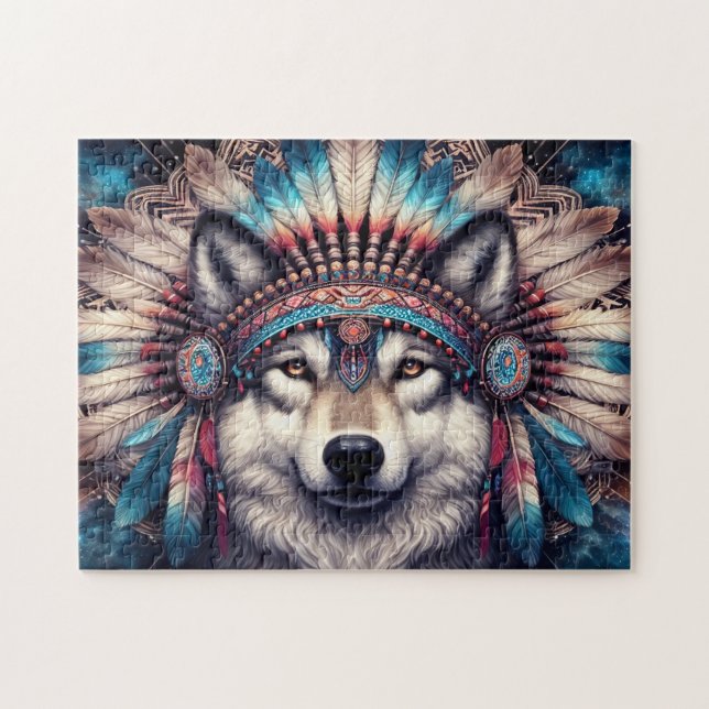 Einheimischer Wolf Puzzle (Horizontal)