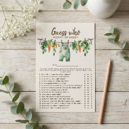 Einheimisches Ratespiel für Baby-Partys: Wer bin i