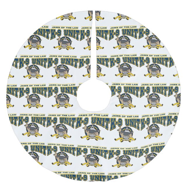 Einheit der Polizei-K-9 Polyester Weihnachtsbaumdecke (Vorderseite)