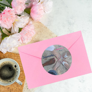 Einheit! Ethnisches Diversity Rum Point Cayman-Ins Runder Aufkleber