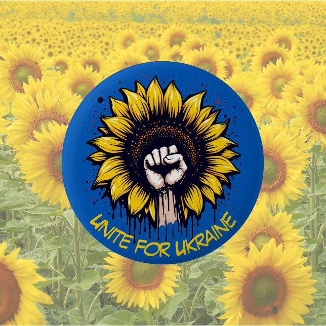 Einheit für Ukraine Sonnenblumen und Power Fist Bu Button (Von Creator hochgeladen)
