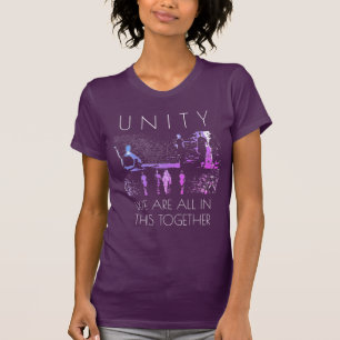 "Einheit, Gemeinsam" Inspiration Magenta Blau Weiß T-Shirt