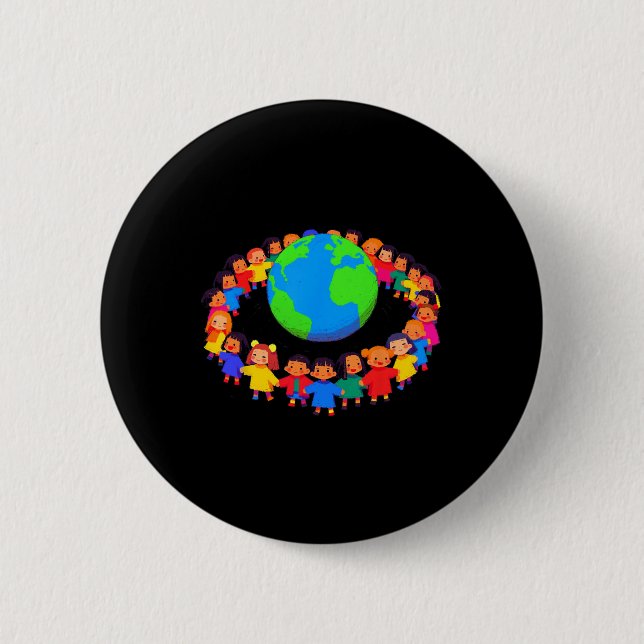 Einheit in der Welt - Kinder, die Handschuhe halte Button (Vorderseite)
