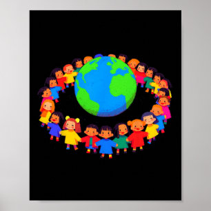 Einheit in der Welt - Kinder, die Handschuhe halte Poster