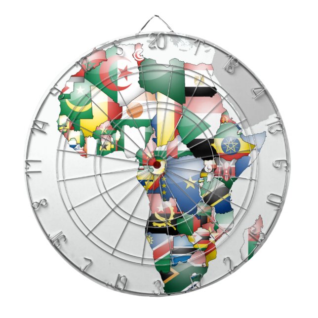 Einheit in Diversity: Afrikas Flaggen-Sammlung Dartscheibe (vorne)