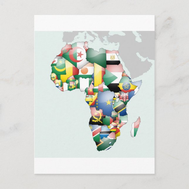 Einheit in Diversity: Afrikas Flaggen-Sammlung Postkarte (Vorderseite)