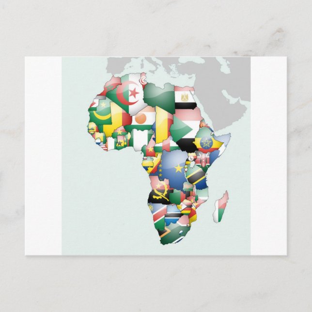Einheit in Diversity: Afrikas Flaggen-Sammlung Postkarte (Vorderseite)