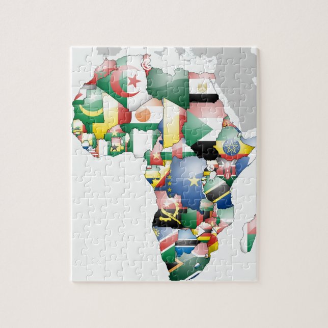 Einheit in Diversity: Afrikas Flaggen-Sammlung Puzzle (Vertikal)
