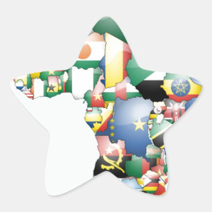 Einheit in Diversity: Afrikas Flaggen-Sammlung Stern-Aufkleber
