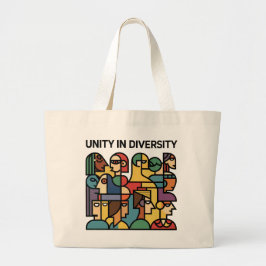 Einheit in Diversity - Geometrisches Rainbow Tote  Jumbo Stoffbeutel