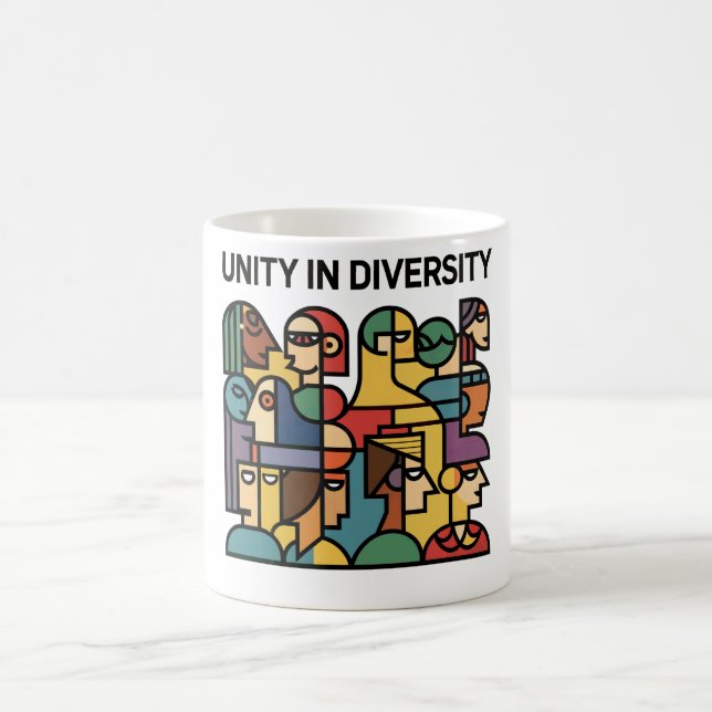Einheit in Diversity - Tasse für minimale geometri (Mittel)