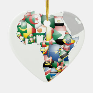 Einheit in Vielfalt: Afrikas Flaggen-Sammlung Keramik Ornament
