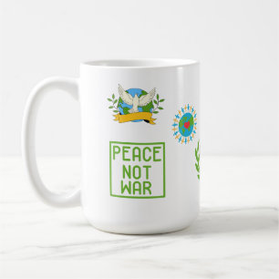 EINHEIT KEIN KRIEG WEISSE AKZENT SIP VON FRIEDEN KAFFEETASSE