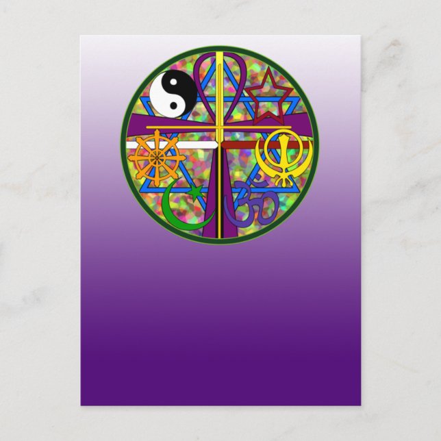 Einheit Spirituelle Symbole Postkarte (Vorderseite)
