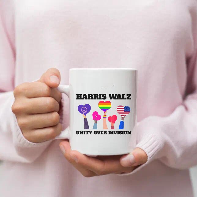 Einheit über Division Kamala Harris Tim Walz Kaffeetasse (Von Creator hochgeladen)