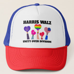 Einheit über Division Kamala Harris Tim Walz Truckerkappe