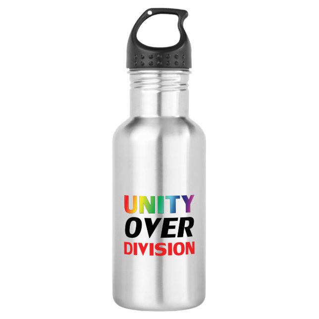 Einheit über Division - Stolz lgbtq lgbt Edelstahlflasche (Vorderseite)