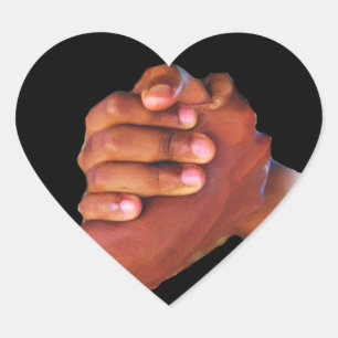 Einheit und Liebe, Hand in Hand_ Herz-Aufkleber