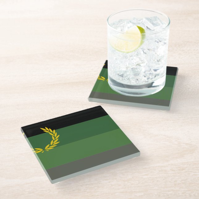 Einheitlicher Stolz Glasuntersetzer (Schrägansicht)