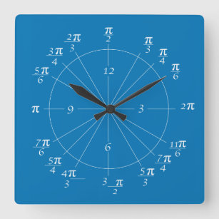 Einheits-Kreis Uhr-Blau Quadratische Wanduhr