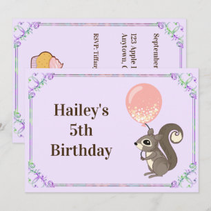 Einhladung zum Geburtstag eines niedlichen Eichhör Einladung
