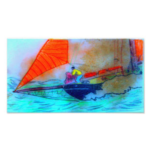 Einholung der Jib schooner Segeln Foto drucken