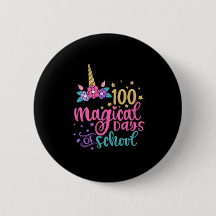 Einhorn 100 magische Schultage Button