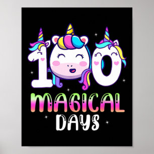 Einhorn 100 Magische Tage Mädchen Kinder 100. Tag  Poster