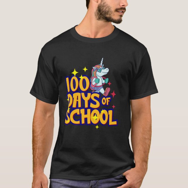 Einhorn - 100 Tage Schule T-Shirt (Vorderseite)