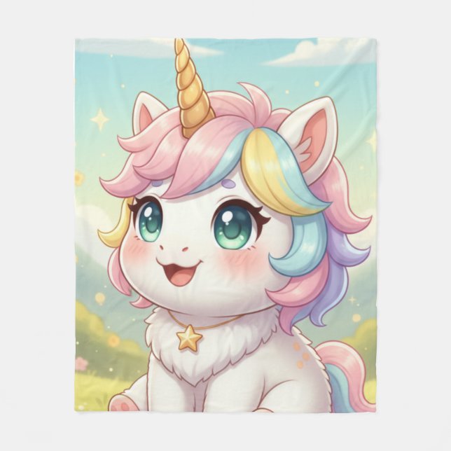 Einhorn 3 fleecedecke (Vorderseite)