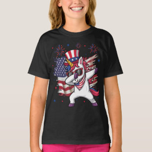 Einhorn 4. Juli Patriotische Rakete und Feuerwerk T-Shirt