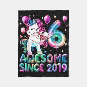 Einhorn, 6 Jahre alt, 6. Geburtstag Girl Unic Fleecedecke
