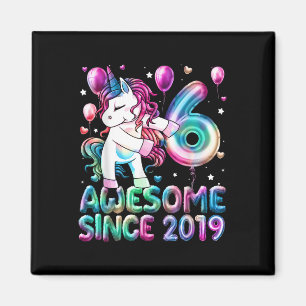 Einhorn, 6 Jahre alt, 6. Geburtstag Girl Unic Magnet