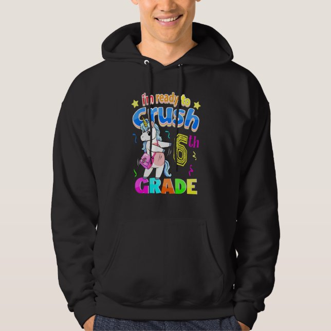 Einhorn 6. Klasse Zurück zu Schulmädchen Hoodie (Vorderseite)