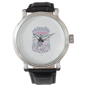 Einhorn-Abenteuer-Horn aktiviert süße Pastell-Graf Armbanduhr