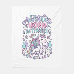 Einhorn-Abenteuer-Horn aktiviert süße Pastell-Graf Fleecedecke