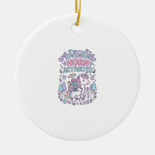 Einhorn-Abenteuer-Horn aktiviert süße Pastell-Graf Keramik Ornament