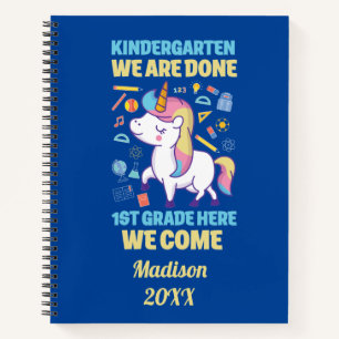 Einhorn-Abschluss Kindergarten 1. Klasse Notizbuch