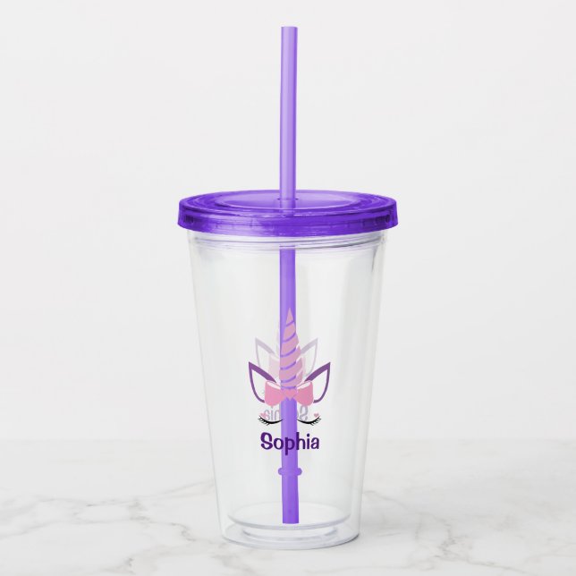 Einhorn Acryltrinkbecher (Vorderseite)