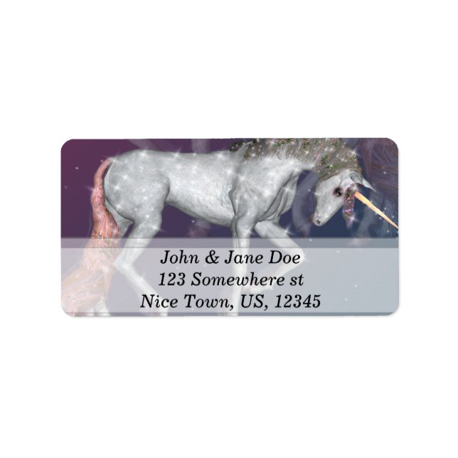 Einhorn Adressaufkleber (Vorne)