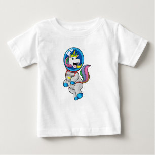 Einhorn als Astronaut im Weltraum Baby T-shirt