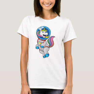 Einhorn als Astronaut im Weltraum T-Shirt