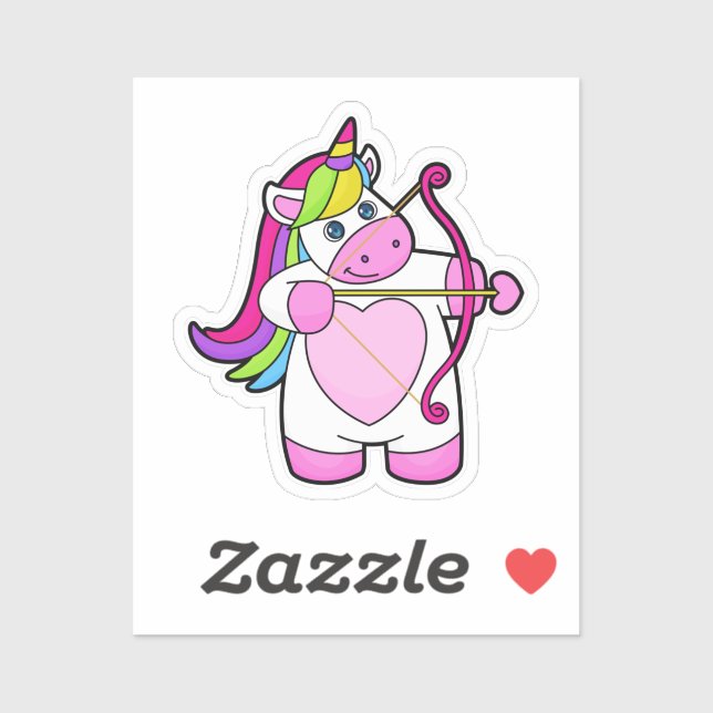 Einhorn als Bogenschütze mit Bow und Pfeil Aufkleber (Blatt)