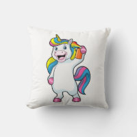 Einhorn als Friseur mit Haarspray