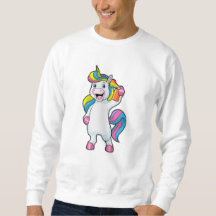 Einhorn als Friseur mit Haarspray Sweatshirt