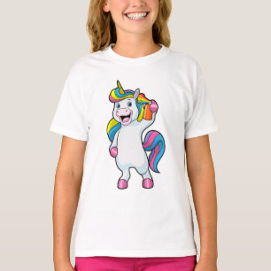 Einhorn als Friseur mit Haarspray T-Shirt