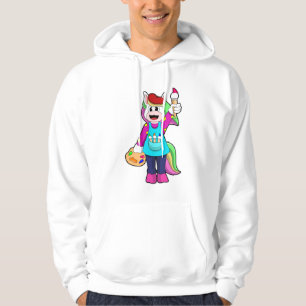 Einhorn als Maler Hoodie