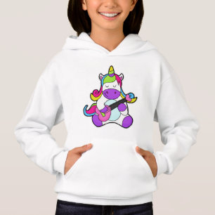 Einhorn als Musiker mit Gitarre Hoodie