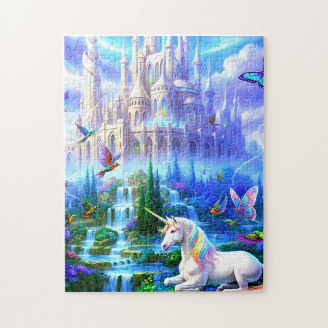 Einhorn am Schloss Puzzle (Vertikal)